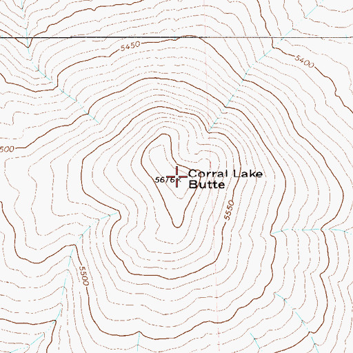 Topographic Map of Corral Lake Butte, NV