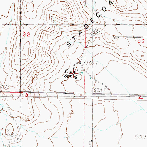 Topographic Map of Corral Spring, NV