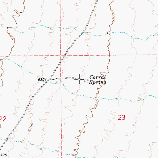 Topographic Map of Corral Spring, NV