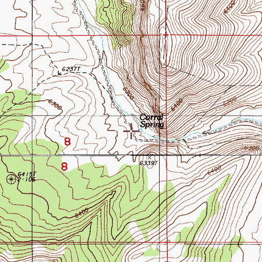 Topographic Map of Corral Spring, NV