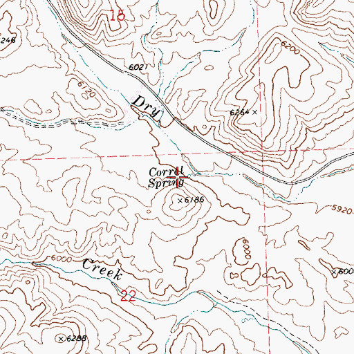 Topographic Map of Corral Spring, NV