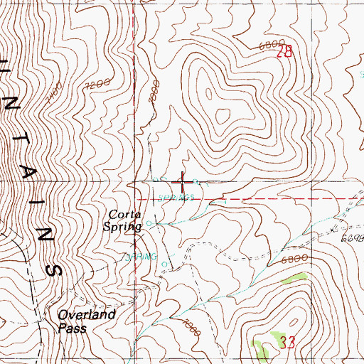Topographic Map of Corta Spring, NV