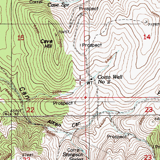 Topographic Map of Corta Well Number Two, NV