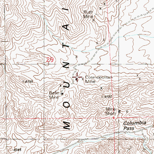 Topographic Map of Cosmopolitan Mine, NV