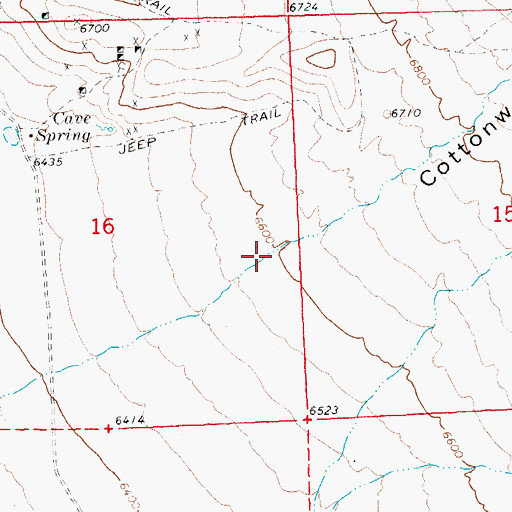 Topographic Map of Cottonwood Canyon, NV