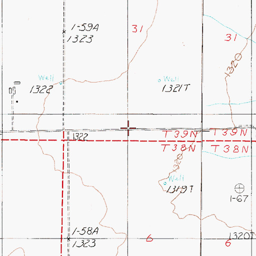 Topographic Map of Cottonwood Creek, NV