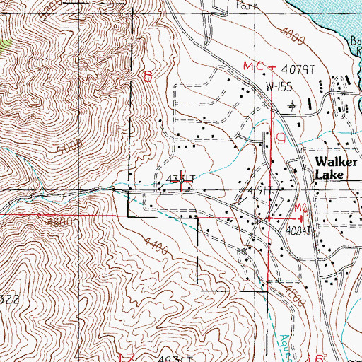 Topographic Map of Cottonwood Creek, NV