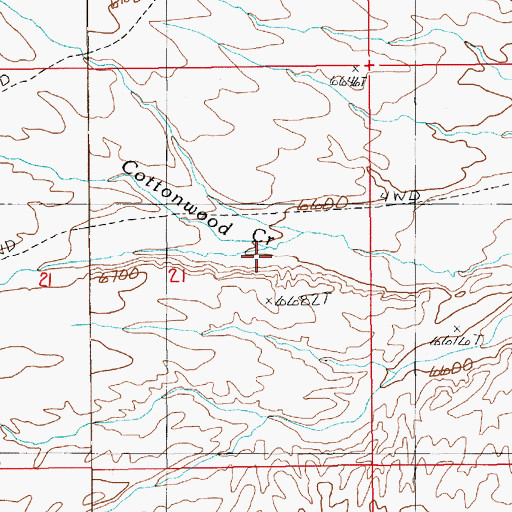 Topographic Map of Cottonwood Creek, NV
