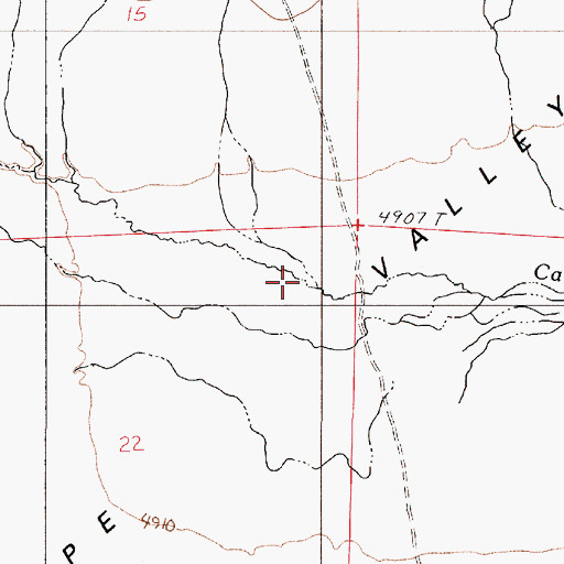 Topographic Map of Cottonwood Creek, NV