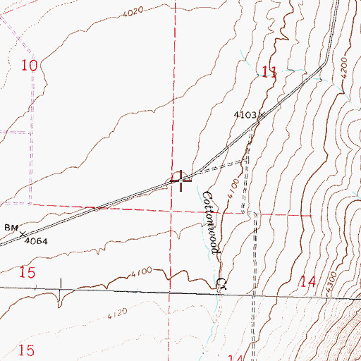 Topographic Map of Cottonwood Creek, NV
