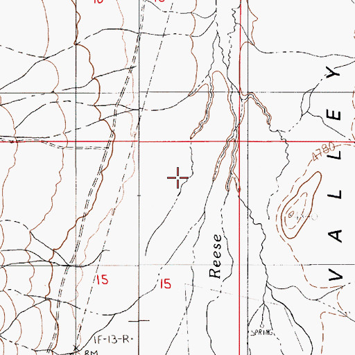 Topographic Map of Cottonwood Creek, NV