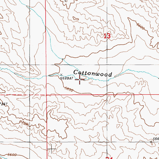 Topographic Map of Cottonwood Creek, NV