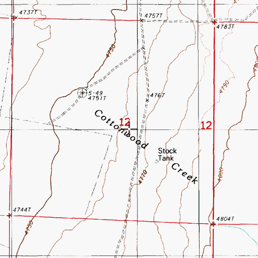 Topographic Map of Cottonwood Creek, NV