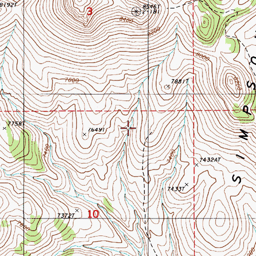 Topographic Map of Cottonwood Number Two Spring, NV