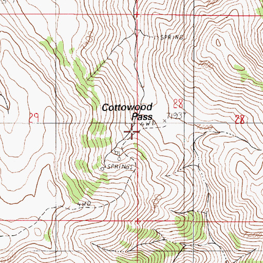 Topographic Map of Cottonwood Pass, NV