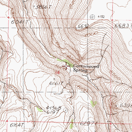 Topographic Map of Cottonwood Spring, NV