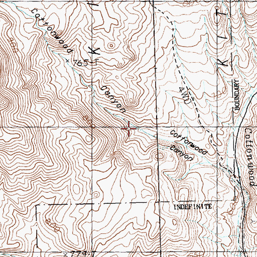 Topographic Map of Cottonwood Spring, NV