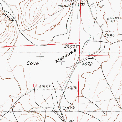 Topographic Map of Cove Meadows, NV