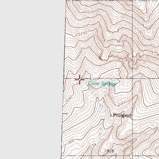 Topographic Map of Cove Springs, NV