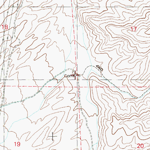 Topographic Map of Cow Camp, NV