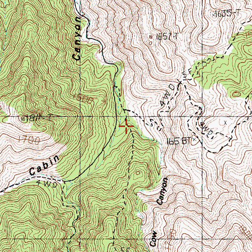 Topographic Map of Cow Canyon, NV