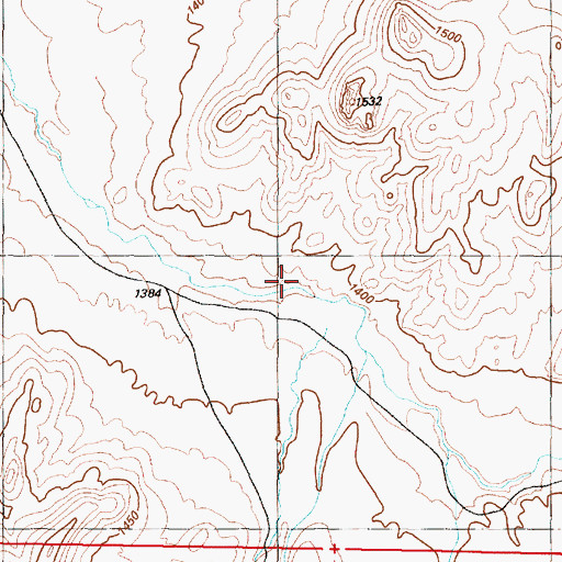 Topographic Map of Cow Creek, NV