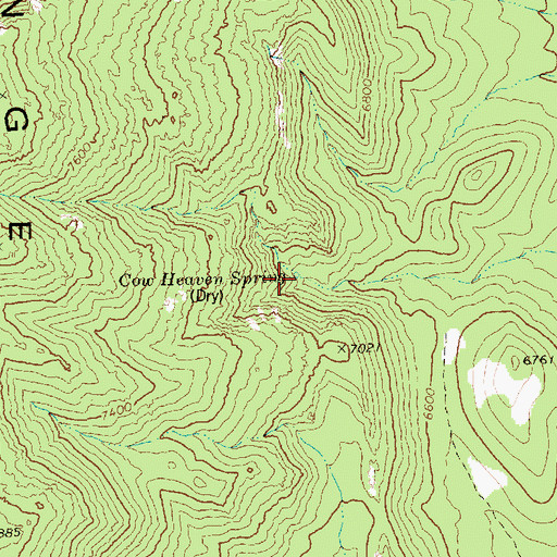 Topographic Map of Cow Heaven Spring, NV