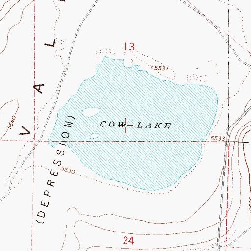 Topographic Map of Cow Lake, NV