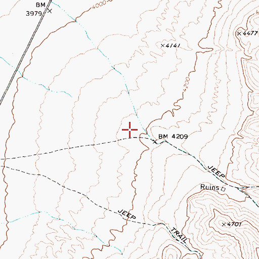 Topographic Map of Cox Canyon, NV