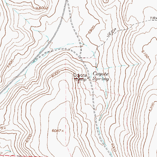 Topographic Map of Coyote Camp, NV