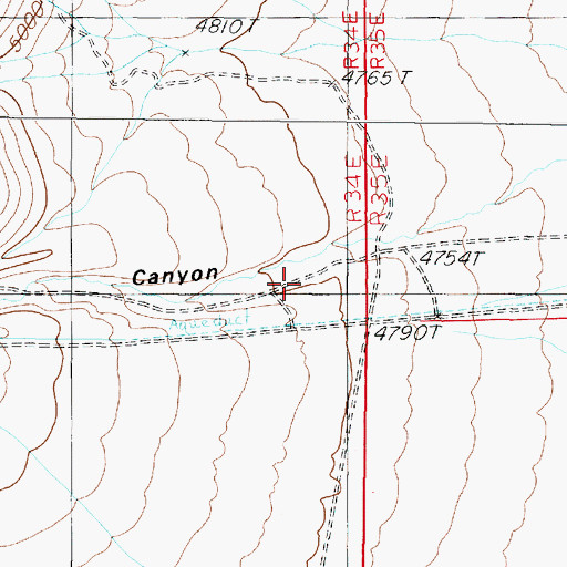 Topographic Map of Coyote Canyon, NV