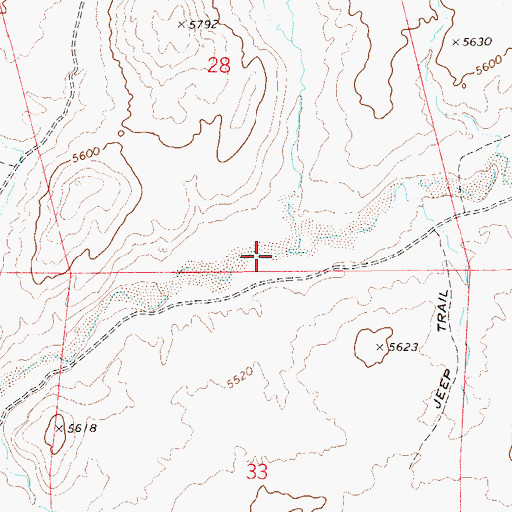 Topographic Map of Coyote Creek, NV
