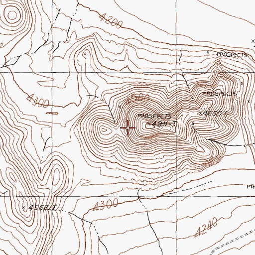 Topographic Map of Coyote Hills, NV
