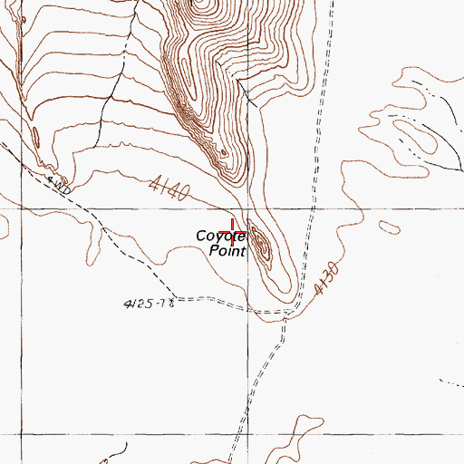 Topographic Map of Coyote Point, NV