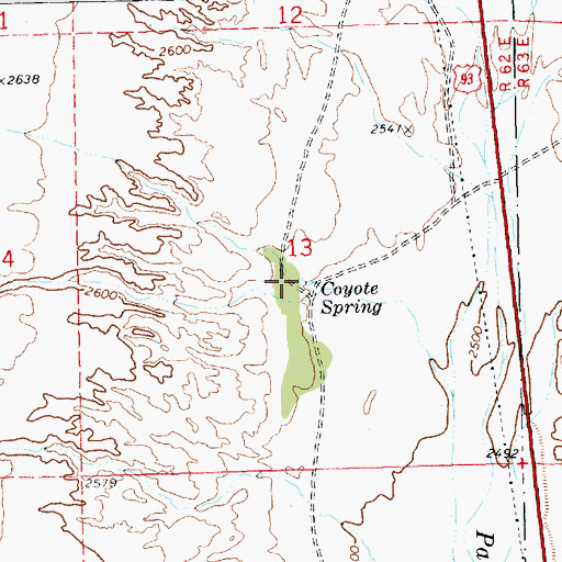 Topographic Map of Coyote Spring, NV
