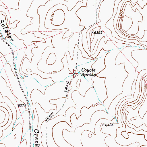 Topographic Map of Coyote Spring, NV