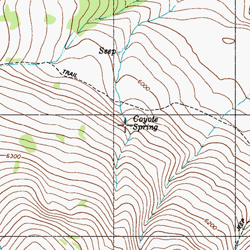 Topographic Map of Coyote Spring, NV