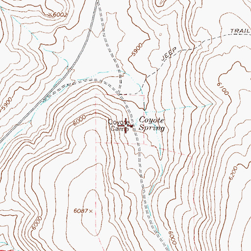 Topographic Map of Coyote Spring, NV