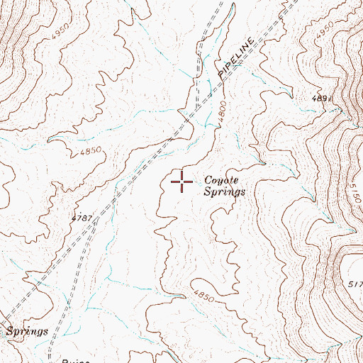 Topographic Map of Coyote Springs, NV