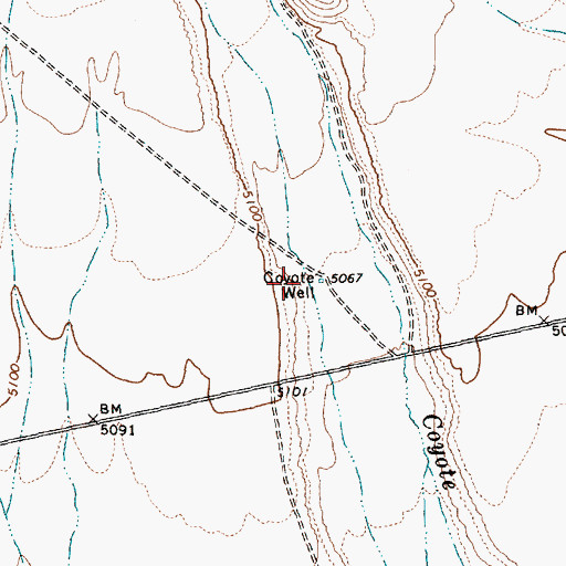 Topographic Map of Coyote Well, NV
