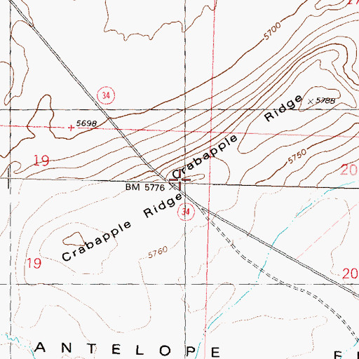 Topographic Map of Crabapple Ridge, NV