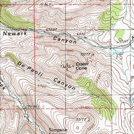 Topographic Map of Crater Cone, NV