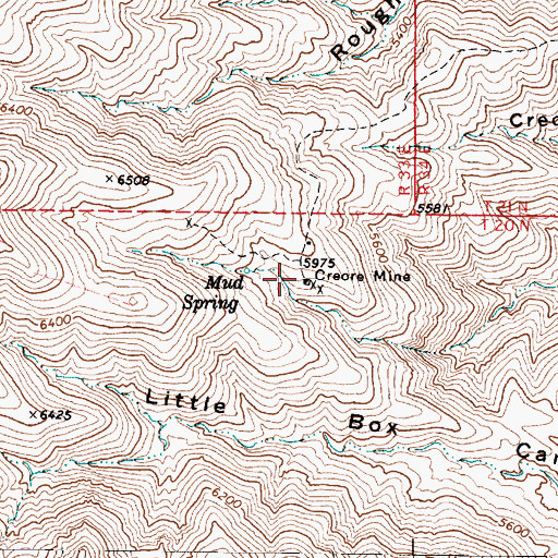 Topographic Map of Creore Mine, NV