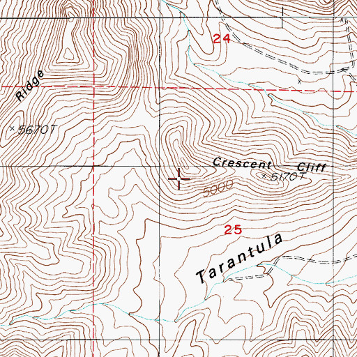Topographic Map of Crescent Cliff, NV