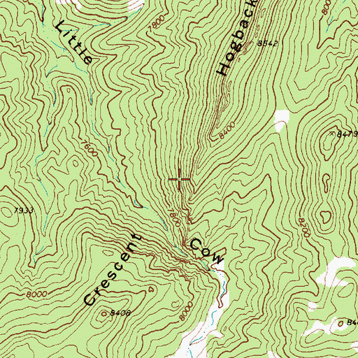 Topographic Map of Crescent Hogback, NV
