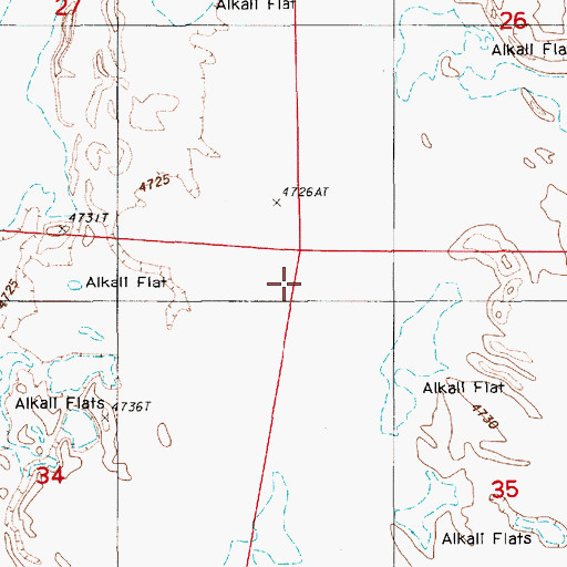 Topographic Map of Crescent Valley, NV