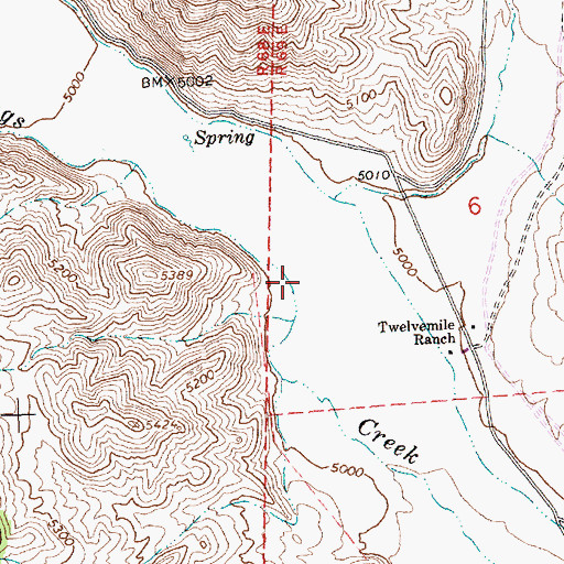 Topographic Map of Crittenden Creek, NV