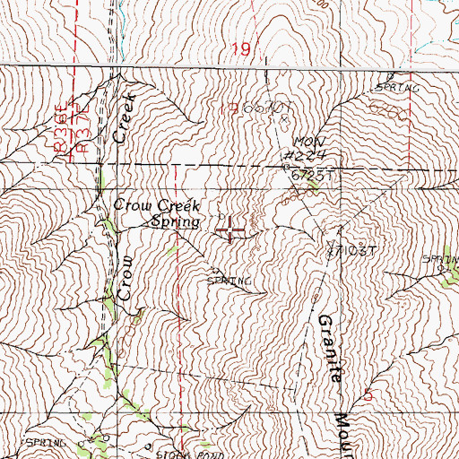 Topographic Map of Crow Creek Spring, NV