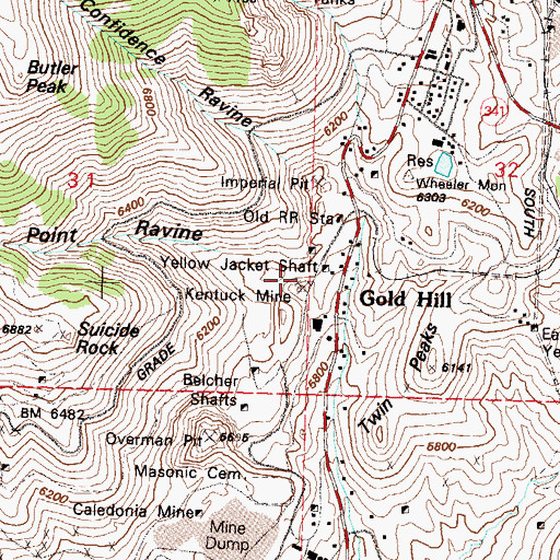Topographic Map of Crown Point Ravine, NV