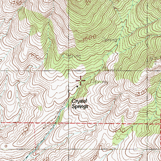 Topographic Map of Crystal Spring, NV